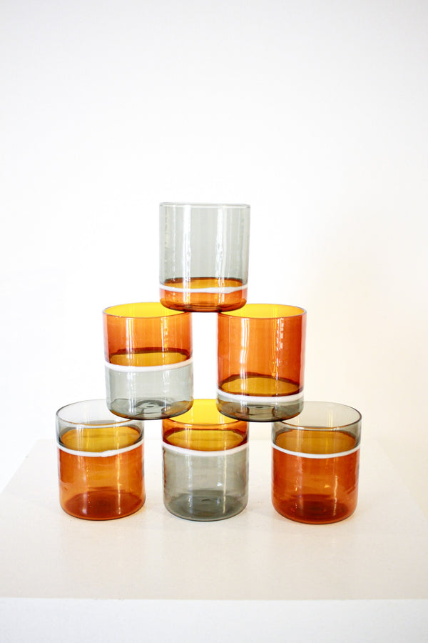 Dabliu Glasses — Amber, front view on a white background