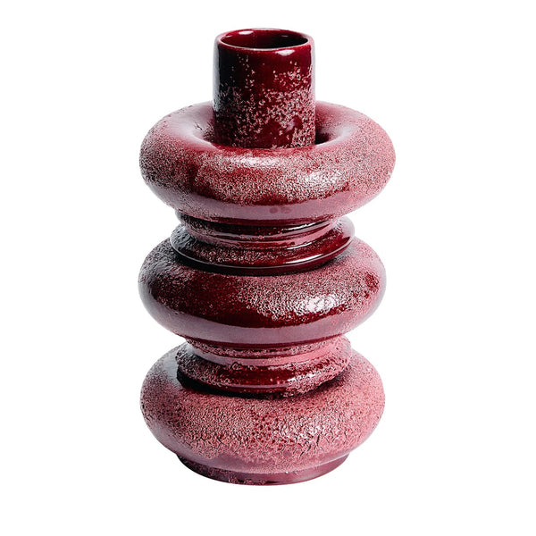 Marte Vase — Large in amaranth red glazed ceramic, Cosmic Visions collection